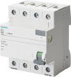 Siemens atlikušās strāvas ķēdes pārtraucējs 4P