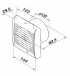 Ventika Aksiālais ventilators fi 100 230V