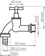 Ferro 1/2 "krāna vārsts (KCC1B)