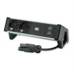 Bachmann DESK2 ALU Black 2x gniazdo