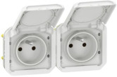 Legrand PLEXO 55 Gniazdo 2x2P+Z poziome