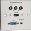 Lindy sienas kontaktligzda VGA USB 3