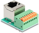 Delock RJ45 ligzda 90° leņķī spaiļu