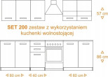 Topeshop ZESTAW MEBLI KUCHENNYCH SET 200