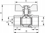 Ferro Gas lodveida vārsts 3/4 GW-GW