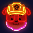 Neitrāla piekārta neona LED Paw Patrol