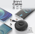 Promate USB-C microUSB Lightning kabelis 1