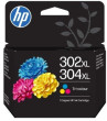 HP 302XL/304XL trīskrāsu tintes kasetne oriģināls