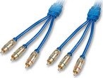 Lindy RCA (Cinch) x3 kabelis zils