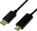 Kabelis LogiLink DisplayPort HDMI 1m melns