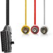 Kabel Nedis SCART - 3x RCA
