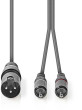 Kabelis Nedis XLR M - 2x
