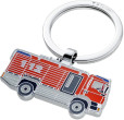 Troika Brelok Firefighter, emaliowany metal, czerwono-srebrny