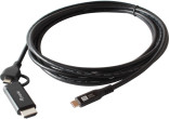 Adapter AV Equip USB-C->USB-C+HDMI PD100W 4K/