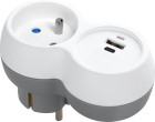 Orno Splitter 2P+Z. USB-A+C. balts un