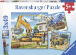 Ravensburger Puzzle 3x49 lielas celtniecības mašīnas