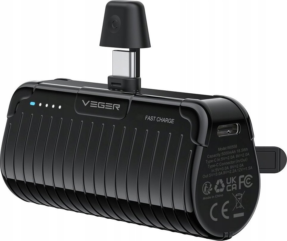 Veger Powerbank VEGER 5000 MAh Ar Ieb v tu Type C PlugOn PD QC3 0 veger-powerbank-veger-5000-mah-ar-ieb-v-tu-type-c-plugon-pd-qc3-0